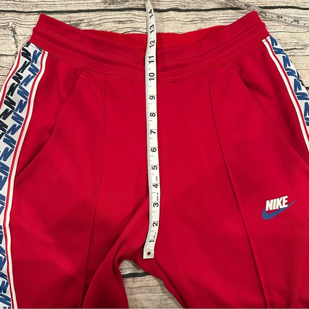Nike Bright Red Retro Inspired Track Pants With Snaps Up Sides Size Small - Picture 11 of 12